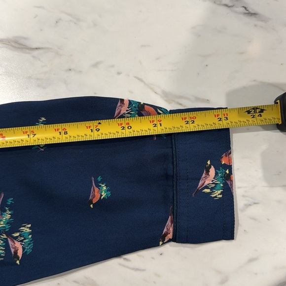 Liz Claiborne Navy Floral Blouse - Picture 9 of 9